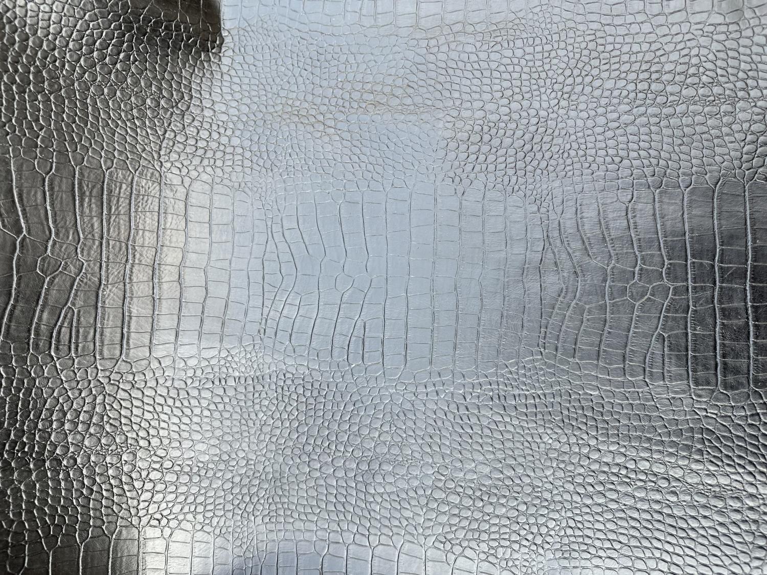 Black Crocodile Belly Print Embossed on Calf Hides: BB001CA
