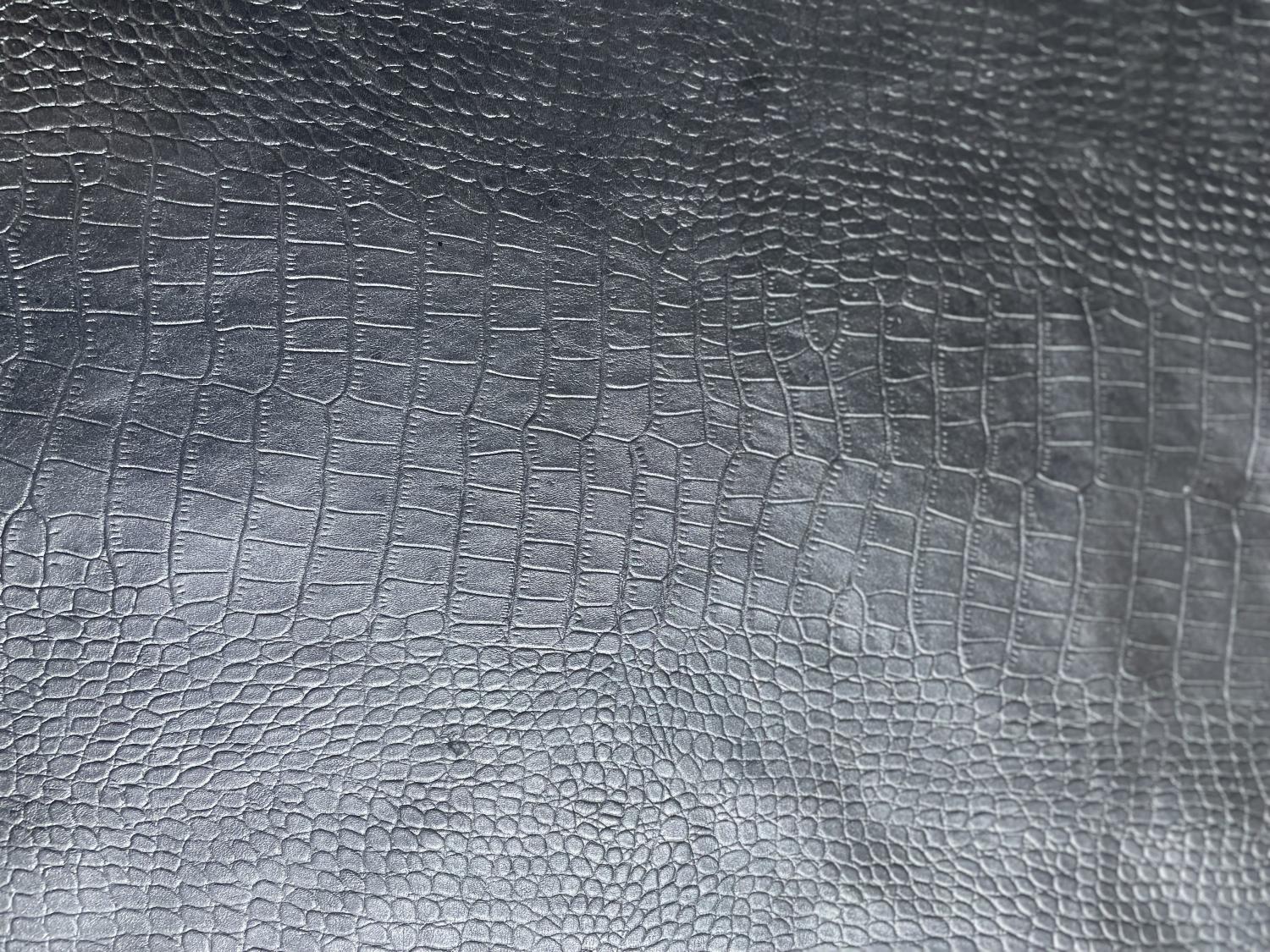 Black Crocodile Belly Print Embossed on Cow Hides: BB002C