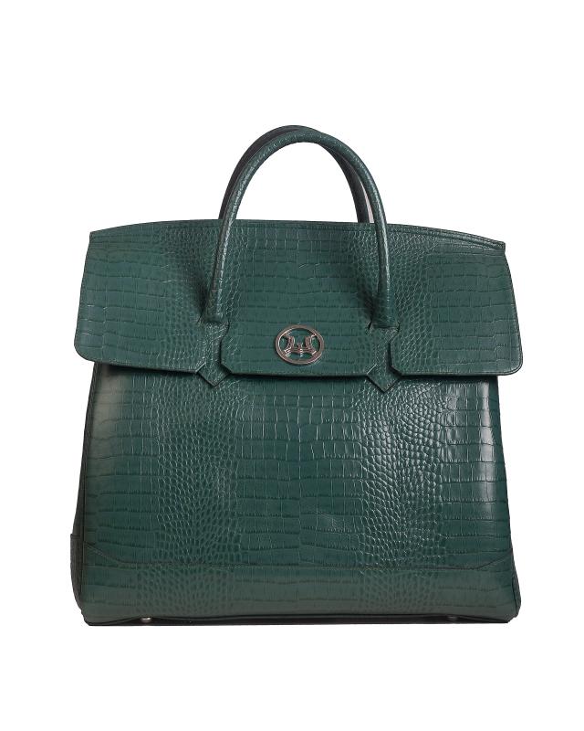 Duffle Bag 3.0 Mini: Pine Green Crocodile Print