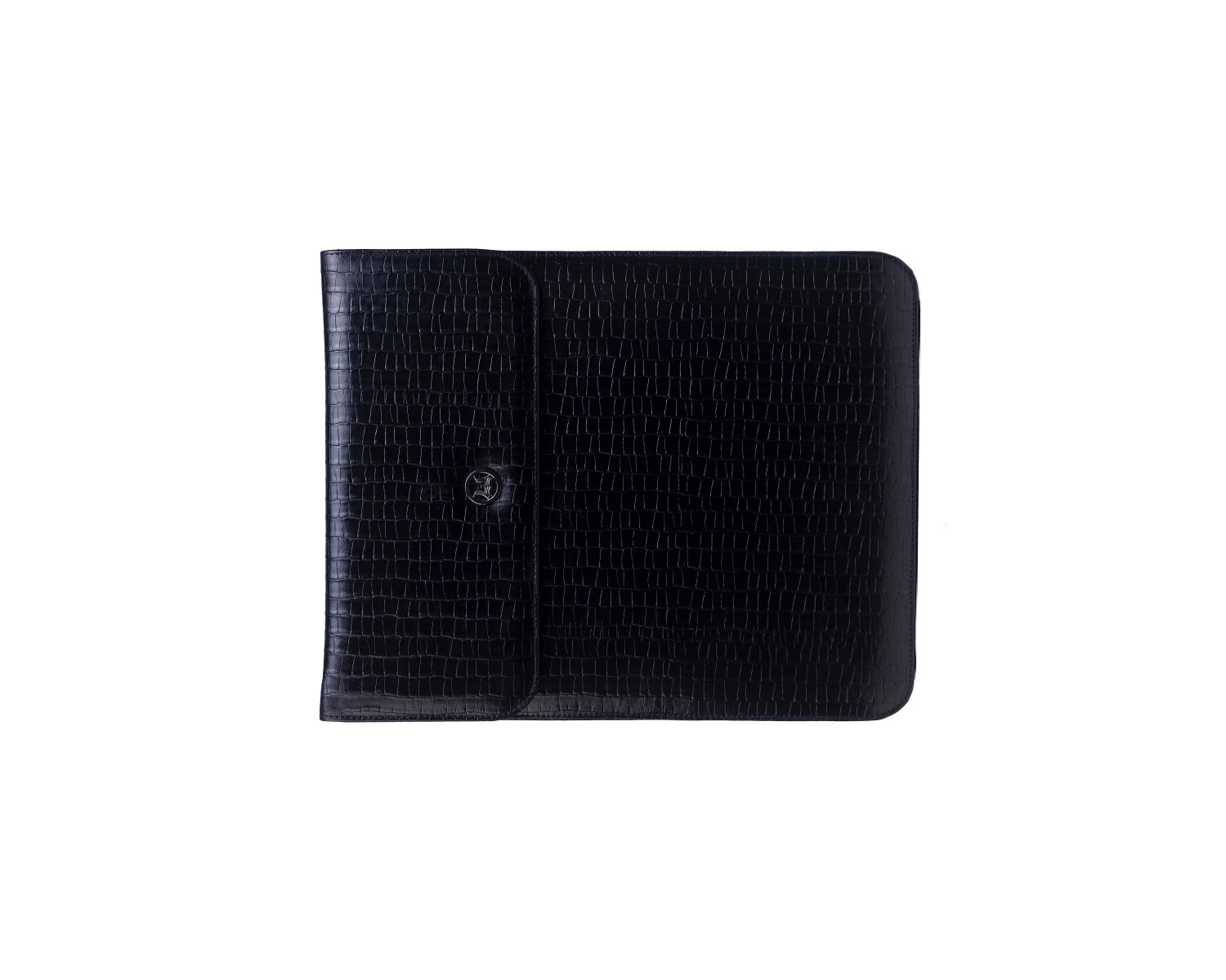Laptop Sleeve Grande: Black Crocodile Print