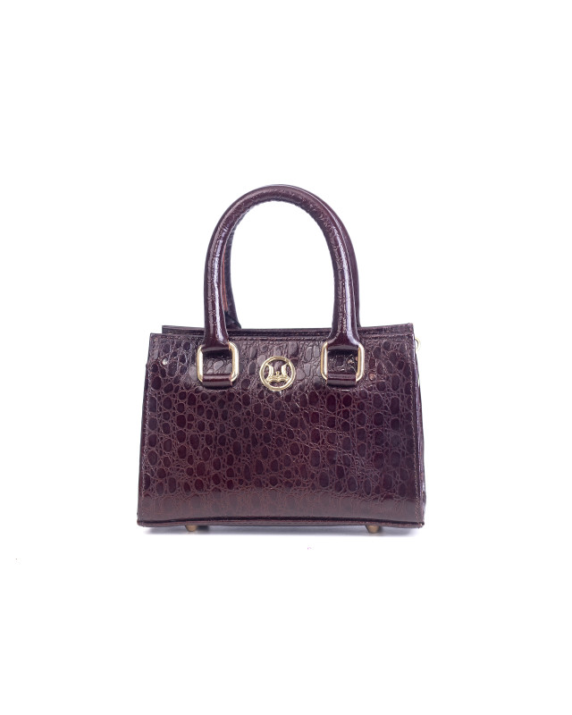 Lagos Mini: Glossy Brown Marble Print