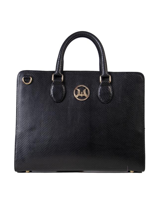 Satchel Work Case 5.0: Black Reptilian Print