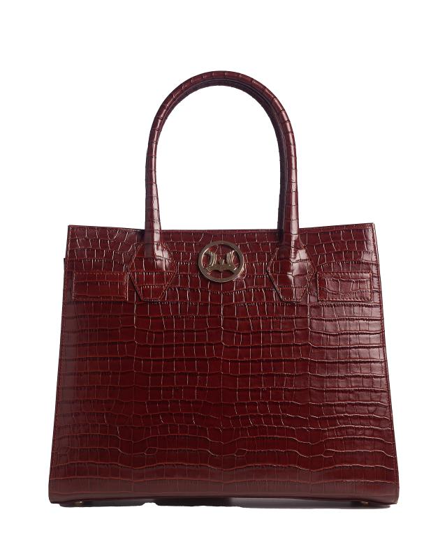 Montreal Maxi: Walnut Brown Crocodile Print