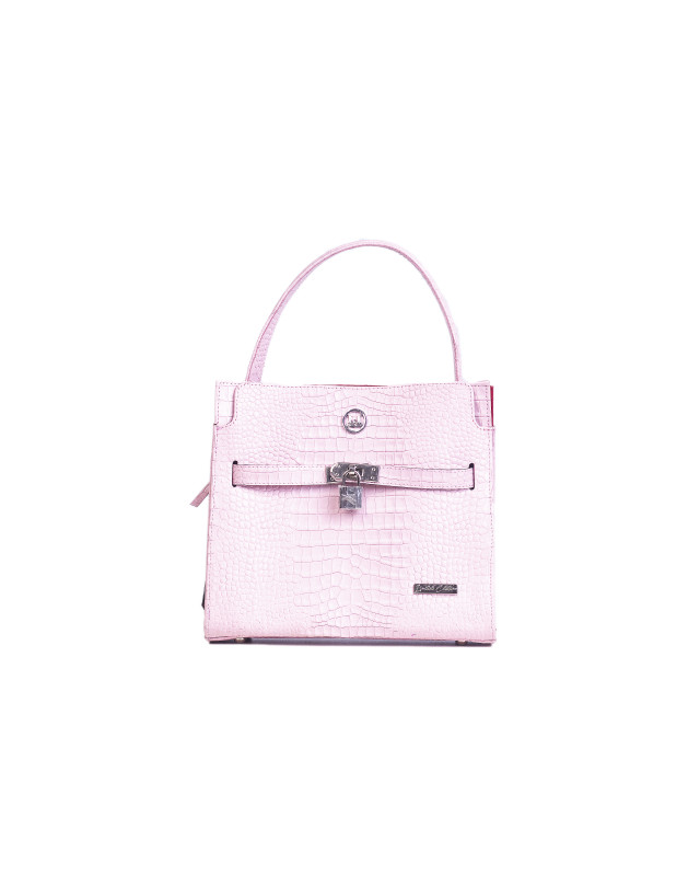 Venice Midi:  Limited Edition Baby Pink Crocodile Print