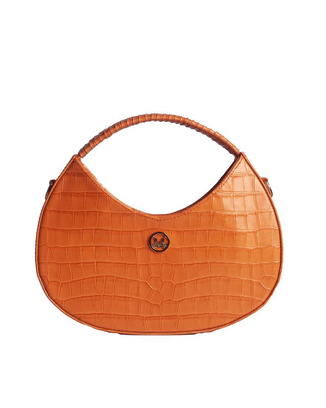 Brussels: Orange Crocodile Print